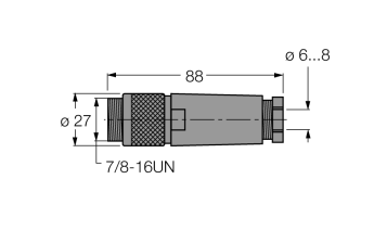 Разъем разборный, штекерный, прямой TURCK BS 4140-0 Разъемы и соединения