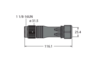 Разъем разборный, штекерный, прямой TURCK BS 7191-0 Разъемы и соединения