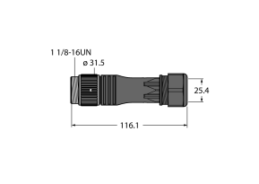 Разъем разборный, штекерный, прямой TURCK BS 71121-0 Разъемы и соединения