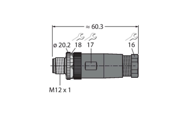 Разъем разборный, штекерный, прямой TURCK BSV 8181-0 Разъемы и соединения