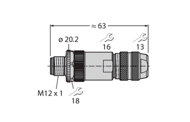 Разъем разборный, штекерный, прямой TURCK CMBSD 8141-0 Разъемы и соединения