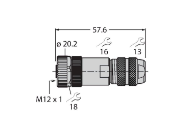 Разъем разборный, штекерный, прямой TURCK CMBSV 8151-0 Разъемы и соединения