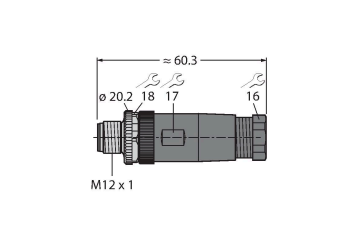 Разъем разборный, штекерный, прямой TURCK CMS 81121-0 Разъемы и соединения