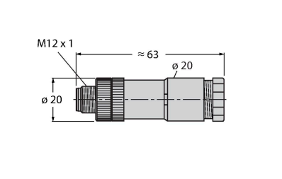 Разъем разборный, штекерный, прямой TURCK DBS 8141-0 Разъемы и соединения