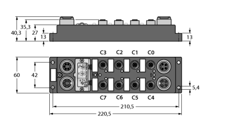 Модуль ввода/вывода дискретный TURCK FDNP-L0402H Кабельные вводы и штуцера