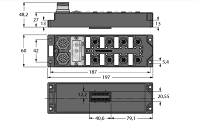 Модуль ввода/вывода дискретный TURCK FDNP-S1204H Кабельные вводы и штуцера