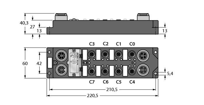 Модуль ввода/вывода дискретный TURCK FDNP-XSG16 Кабельные вводы и штуцера