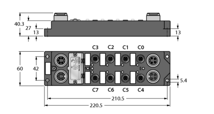 Модуль ввода-вывода DeviceNet TURCK FDNQ-S0201G Кабельные вводы и штуцера