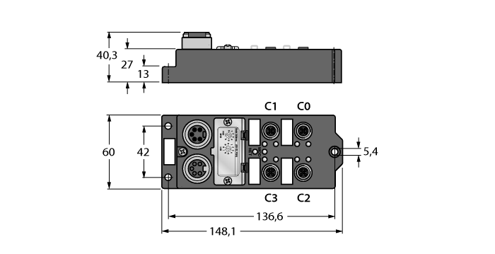 Модуль ввода-вывода DeviceNet TURCK FDNQ-S0800 Кабельные вводы и штуцера