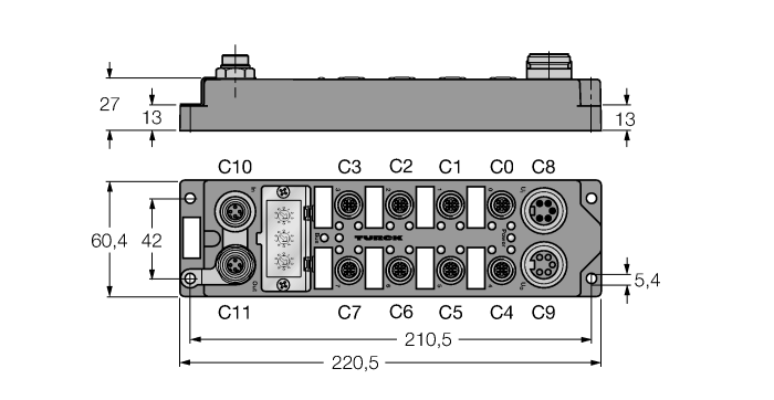 Модуль ввода/вывода для Ethernet компактный мультипротокольный TURCK TBEN-L5 Кабельные вводы и штуцера