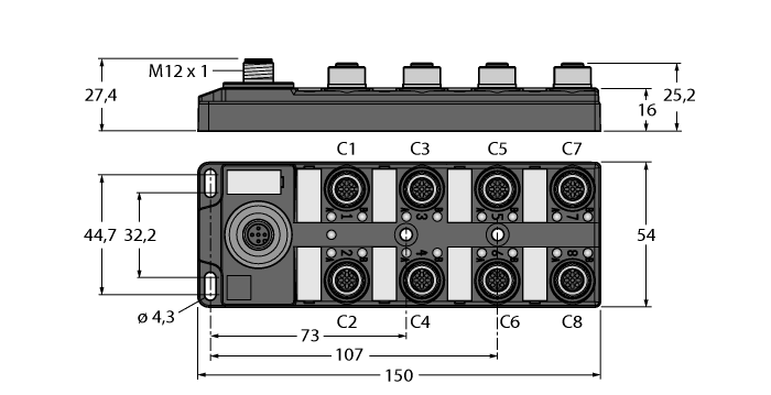 Концентратор ввода/вывода цифровых сигналов к IO-Link мастеру TURCK TBIL-L4 Кабельные вводы и штуцера