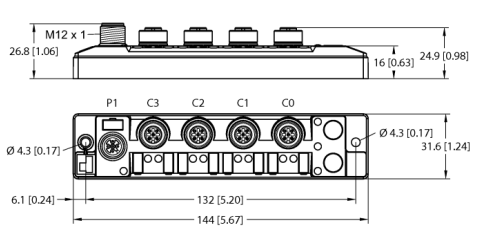 Концентратор ввода/вывода цифровых сигналов к IO-Link мастеру TURCK TBIL-S4 Кабельные вводы и штуцера