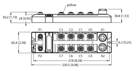 Модуль ввода/вывода блока PROFIsafe / PROFINET TURCK TBPN-L5 Кабельные вводы и штуцера