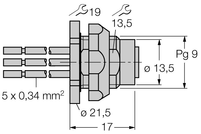 Соединитель фланцевый TURCK EC-FKFDW4.54 Аксессуары для электромонтажа